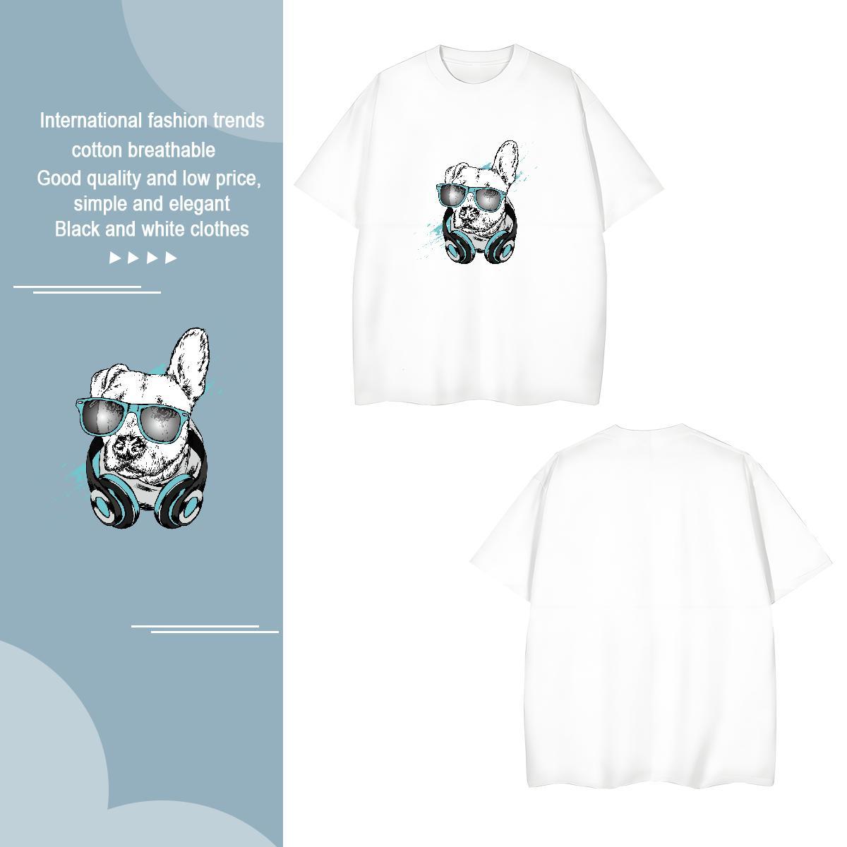 Men T Shirts 230g Cotton dog Street Wear Breathable Short Sleeve DIY Logo Oversized Men Tops Tees Brand High Quality Clothes