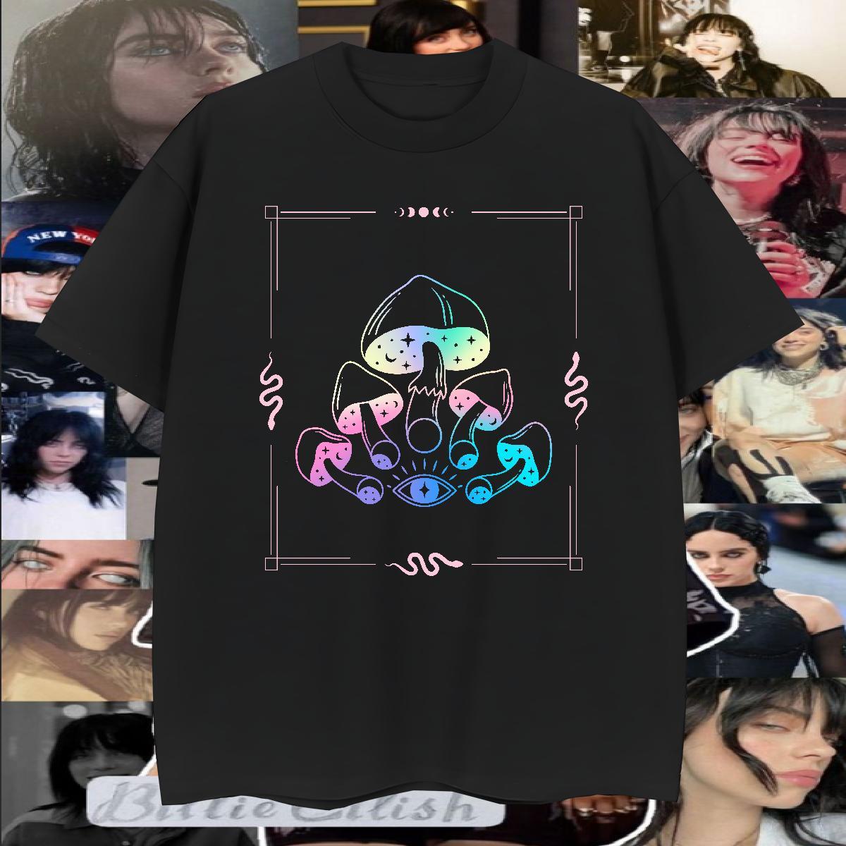 Free Shipping T Shirt For Man 230g Pure Cotton mushroom Street Wear Tees Shirts Breathable Short Sleeve Designer Couples T Shirts Custom Print Oversiz