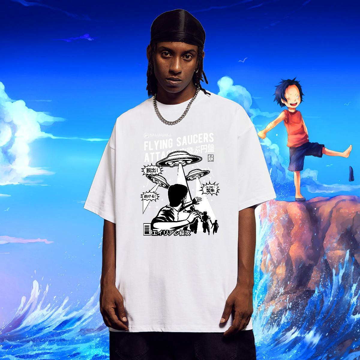 Brand Men Tees 100% Cotton 230g Outdoor ET Black Oversized Breathable Short Sleeve Fashion Casual Mens T Shirts Clothings