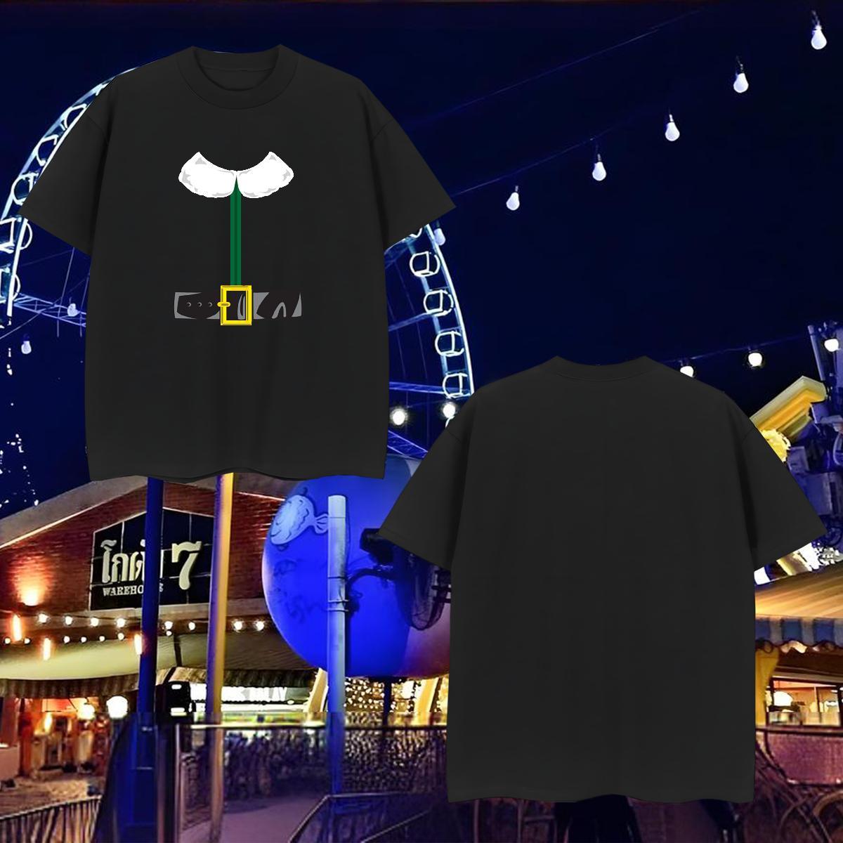 2024 New T-Shirts 230g Cotton Christmas Hip Hop Street Wear Short Sleeve O-Neck Soft Mens Tshirts Oversized
