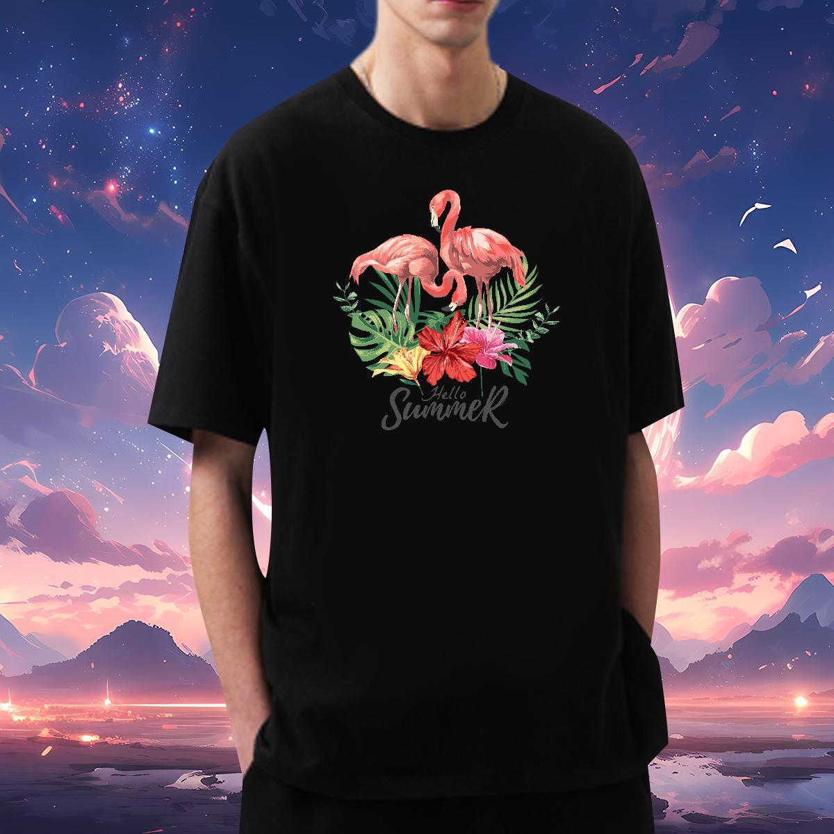 T Shirt For Man 230g Pure Cotton bird Sport O-Neck Short Sleeve Skull Men Tees Casual New Cool Design Top Tees