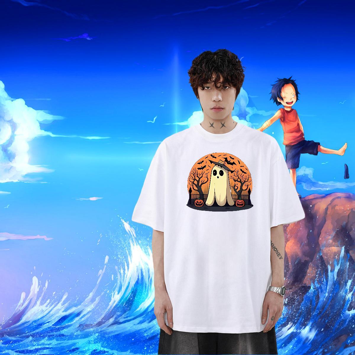 New Arrival T-Shirts for Men 230g 100% Cotton halloween Street Wear Tops Tees O Neck Short Sleeves Cool Design Couples T Shirts DIY Printed