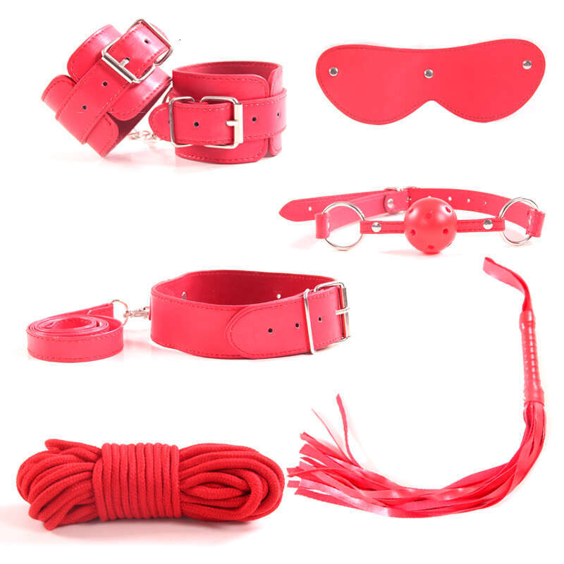 6PCS Fetish Kits Bed Restraints Bondage Plush PU Sexy Flirting Alternative Toys Tied BDSM Bondage Suit Adult Sex toy for women
