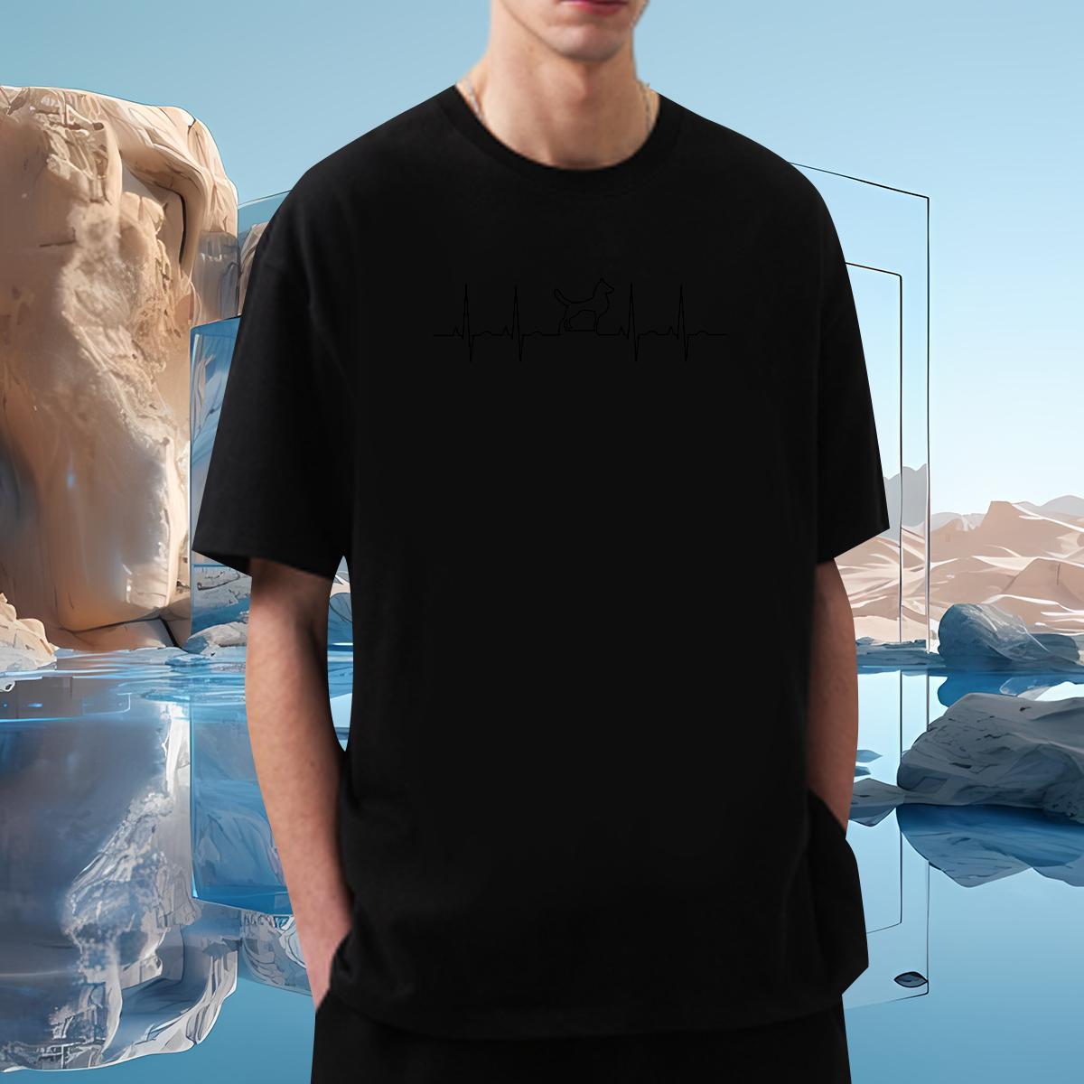 Mens T Shirts 230g 100% Cotton dog Casual Beach Pure Cotton Oversized 4XL Tshirts New Soft Wear