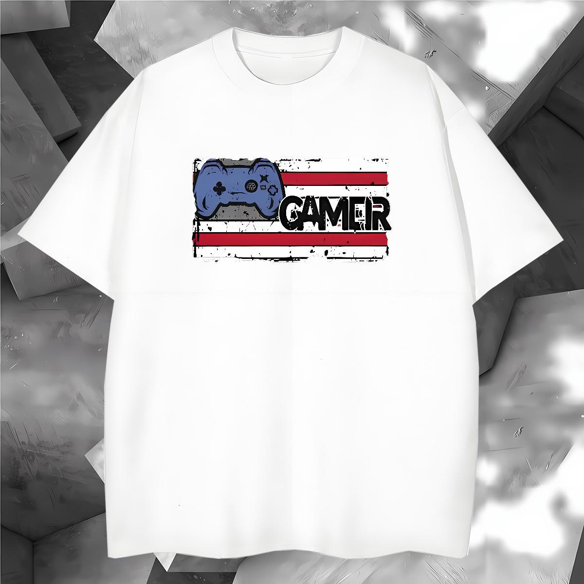 T shirt 230g 100% Cotton play games Spring Summer Short Sleeve O-Neck Oversized Men Tees Wholesale Soft Clothings