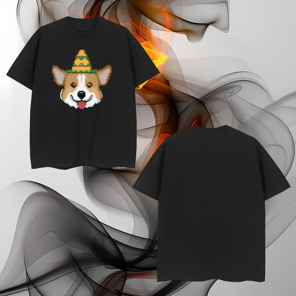 Wholesale Men Tshirts 100% Cotton 230g dog T-Shirts Casual Beach O-Neck Short Sleeve Custom Print Plus Size New Clothings