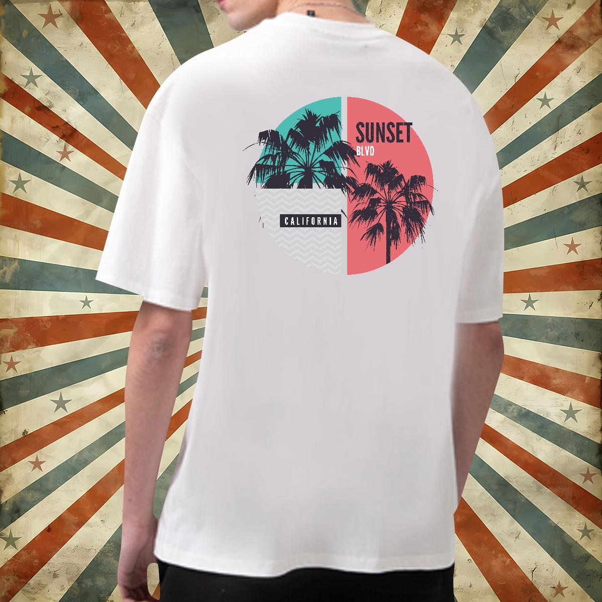New Designer T-Shirts for Men 230g Pure Cotton tree Daily Wear Top Tees Breathable Soft Popular Mens Tshirts Plus Size Cartoon