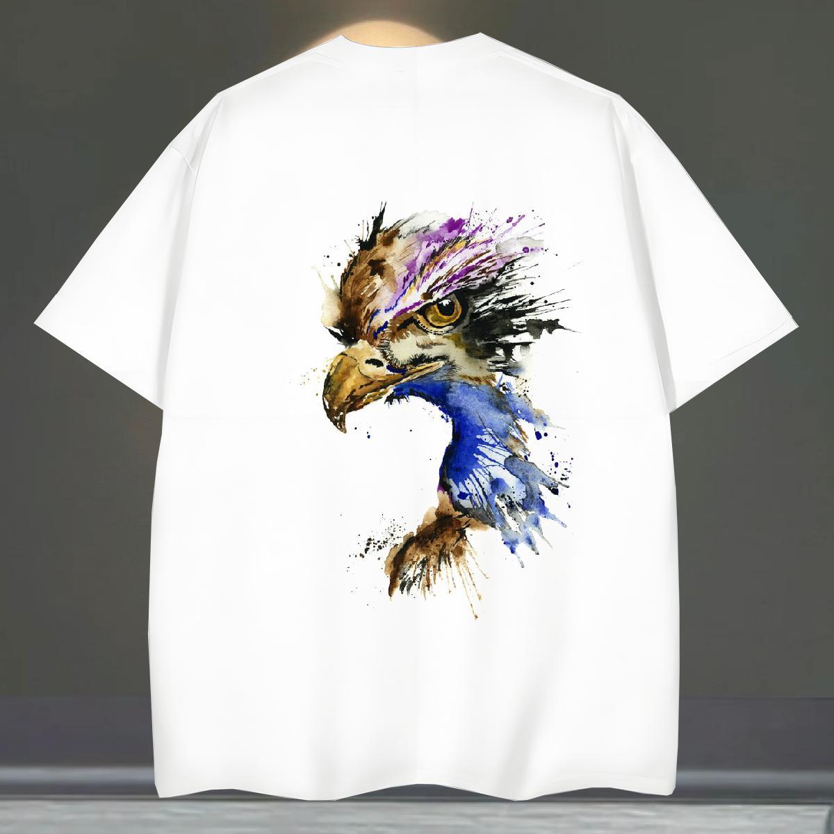 Fashion Designer T-Shirts for Men 230g Pure Cotton eagle Daily Wear Tshirts Short Sleeve Soft Cool Design Men Tshirts DIY