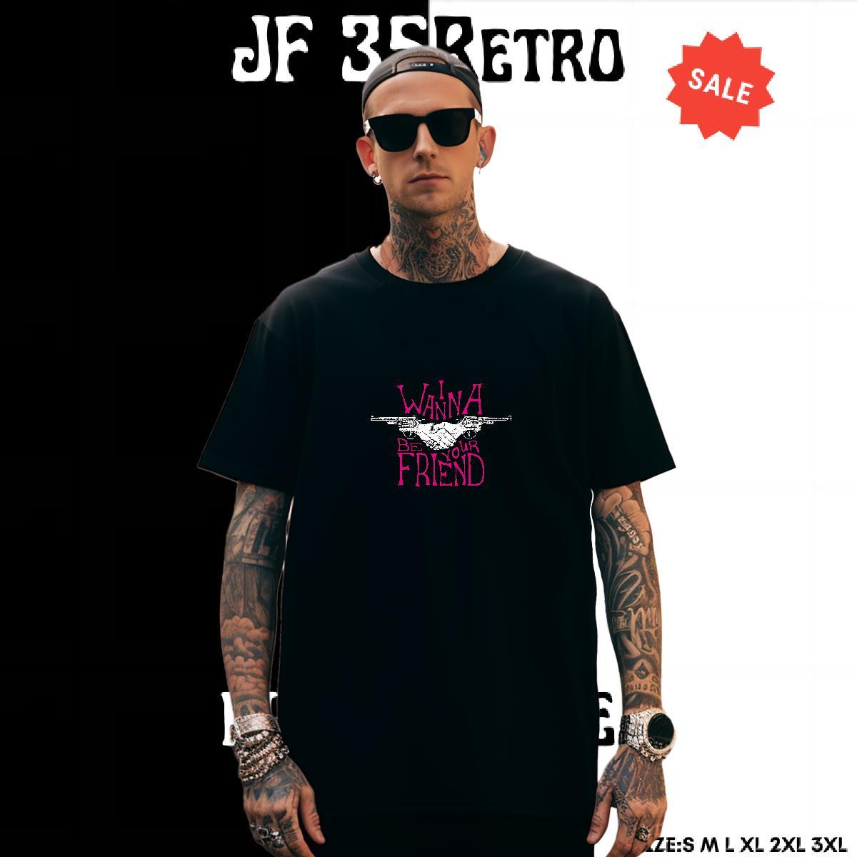 Loose Fit Men Tops Tees 230g Cotton gun T-Shirts Casual Pure Cotton Skull Customized Tee Shirt