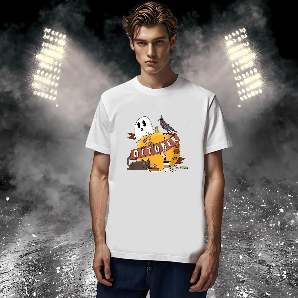 Classic Man T Shirts 230g Cotton pumpkin Daily Outfit Tops Shirt O Neck Short Sleeves Cool Design Mens Tshirts Oversized 3XL 4XL