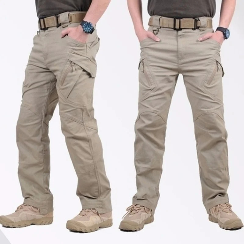 Mens Casual Tactical Pants Multiple Pocket Elasticity Outdoor Quick Dry Tacitcal Trousers Men Slim Fat Cargo Pant 5XL 240806
