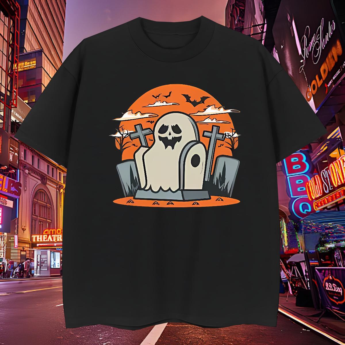 Loose Men Tops Tees 100% Cotton 230g halloween T Shirt For Man Sport Breathable Soft Plus Size Cartoon Factory Direct Wear