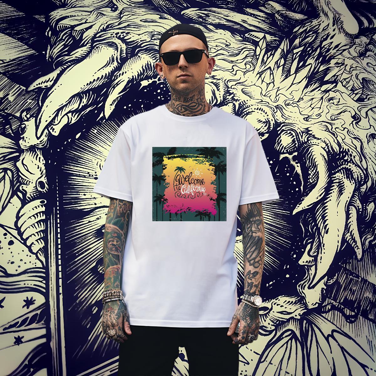 Cool Design Mens Tshirts 230g Pure Cotton Anime Printing Street Asian Size Breathable Short Sleeve Classic Casual Man T Shirts Polos