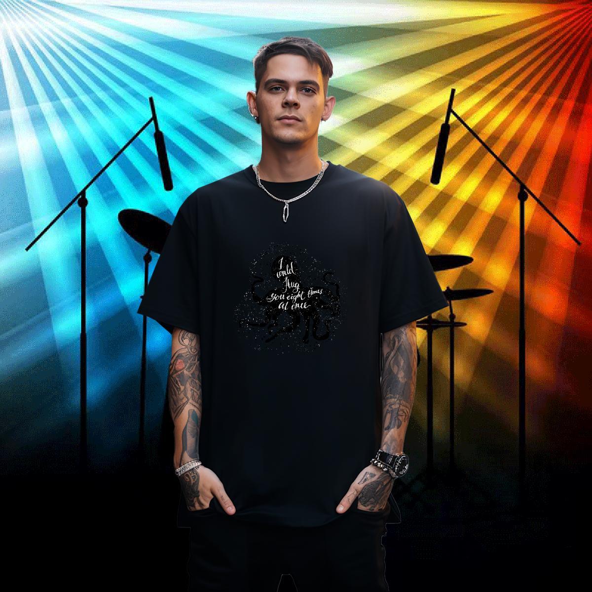 Wholesale T Shirt For Man 100% Cotton 230g octopus Daily Outfit Tops Breathable Short Sleeve Free Shipping Men Tees DIY