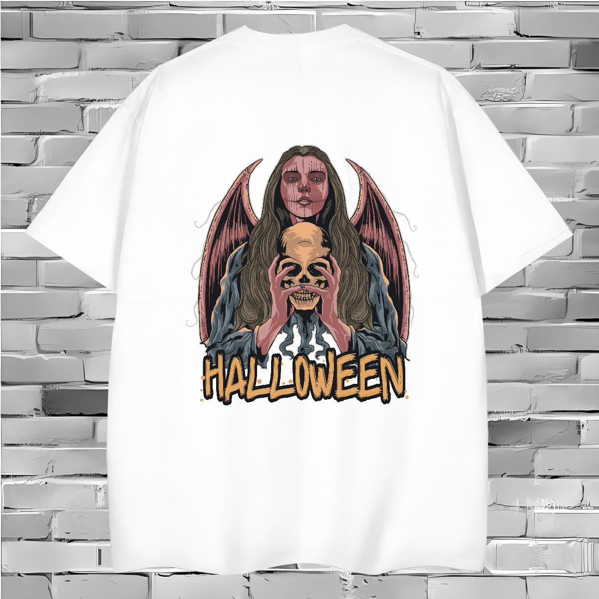 T-Shirts 100% Cotton 230g skull Daily Outfit Crew Neck DIY Printed Men Clothes T-Shirt New Arrival Loose Tees Shirts