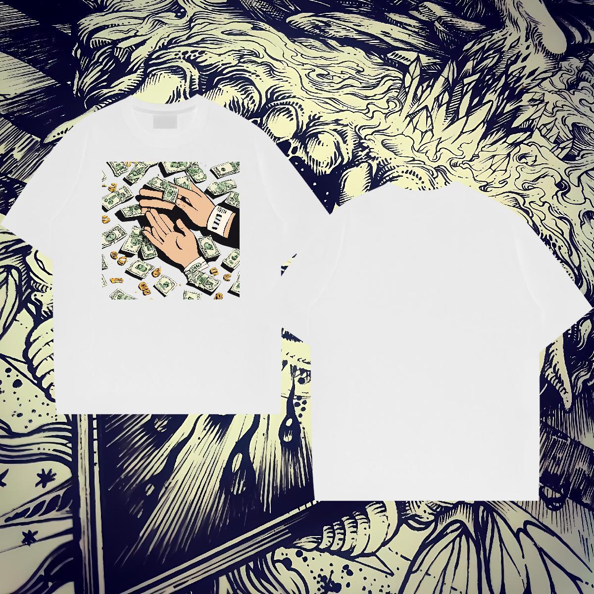 Brand Couples T Shirts 230g Pure Cotton Home Outdoor dollar Customized Crew Neck 2024 DIY T-Shirts for Men Tops