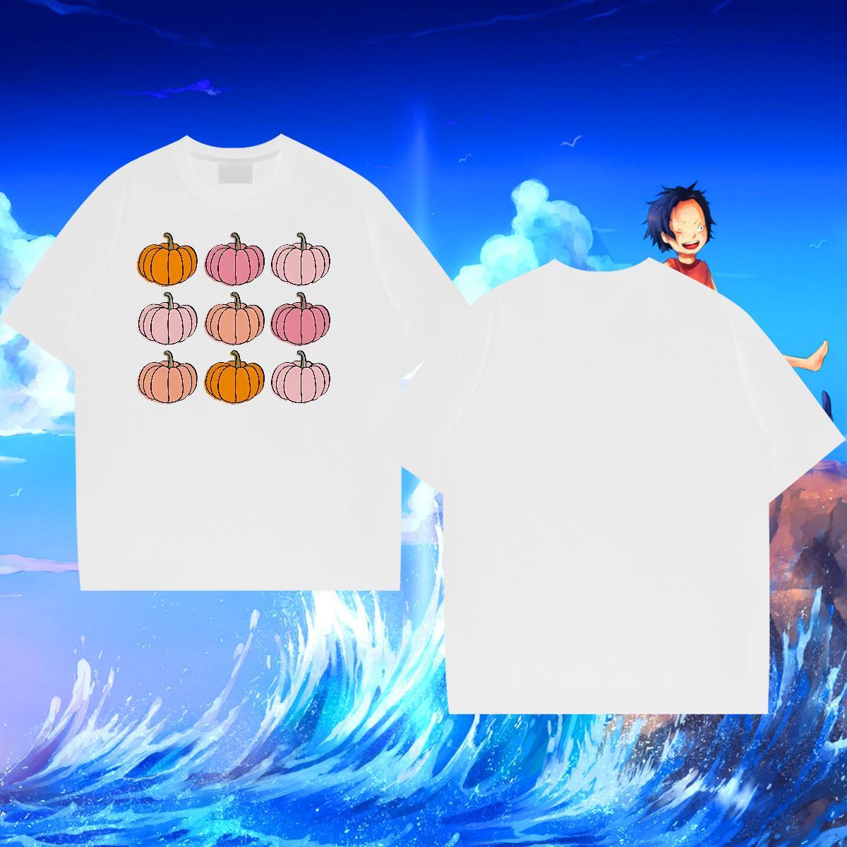 2024 New T Shirt For Man 100% Cotton 230g pumpkin Street Tees Breathable Soft Classic Mens Tshirts White Plus Size