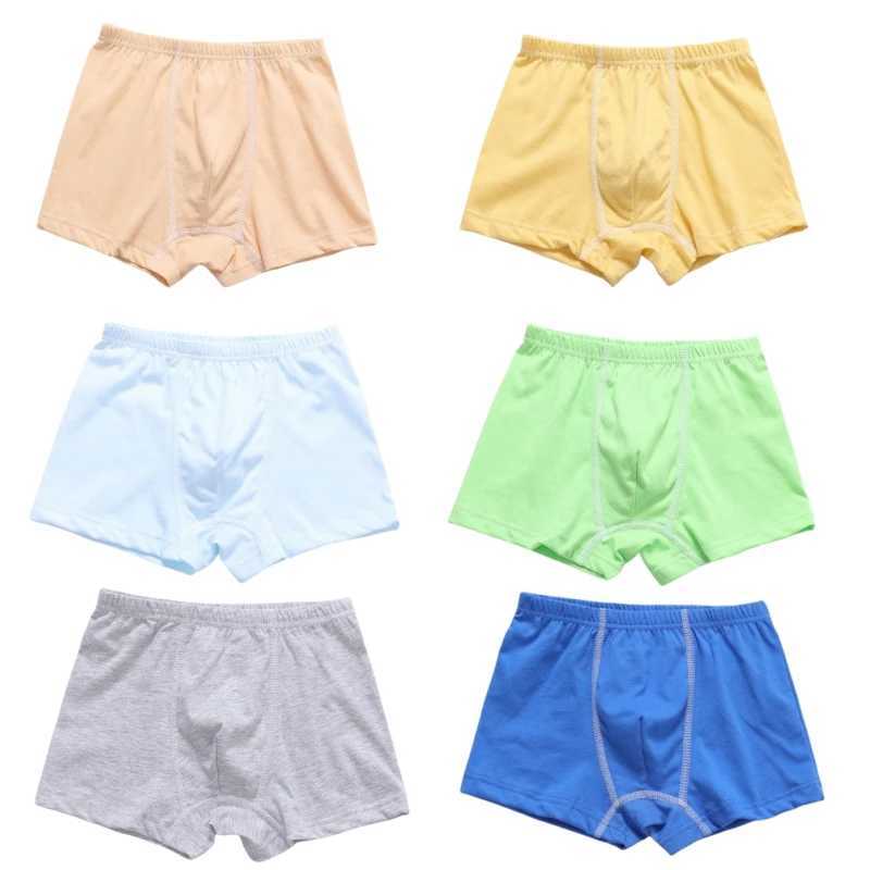 6 pieces/batch of boys underwear boxing cotton teenagers underwear childrens underwear childrens soft boys shorts 2-12 years oldW240715