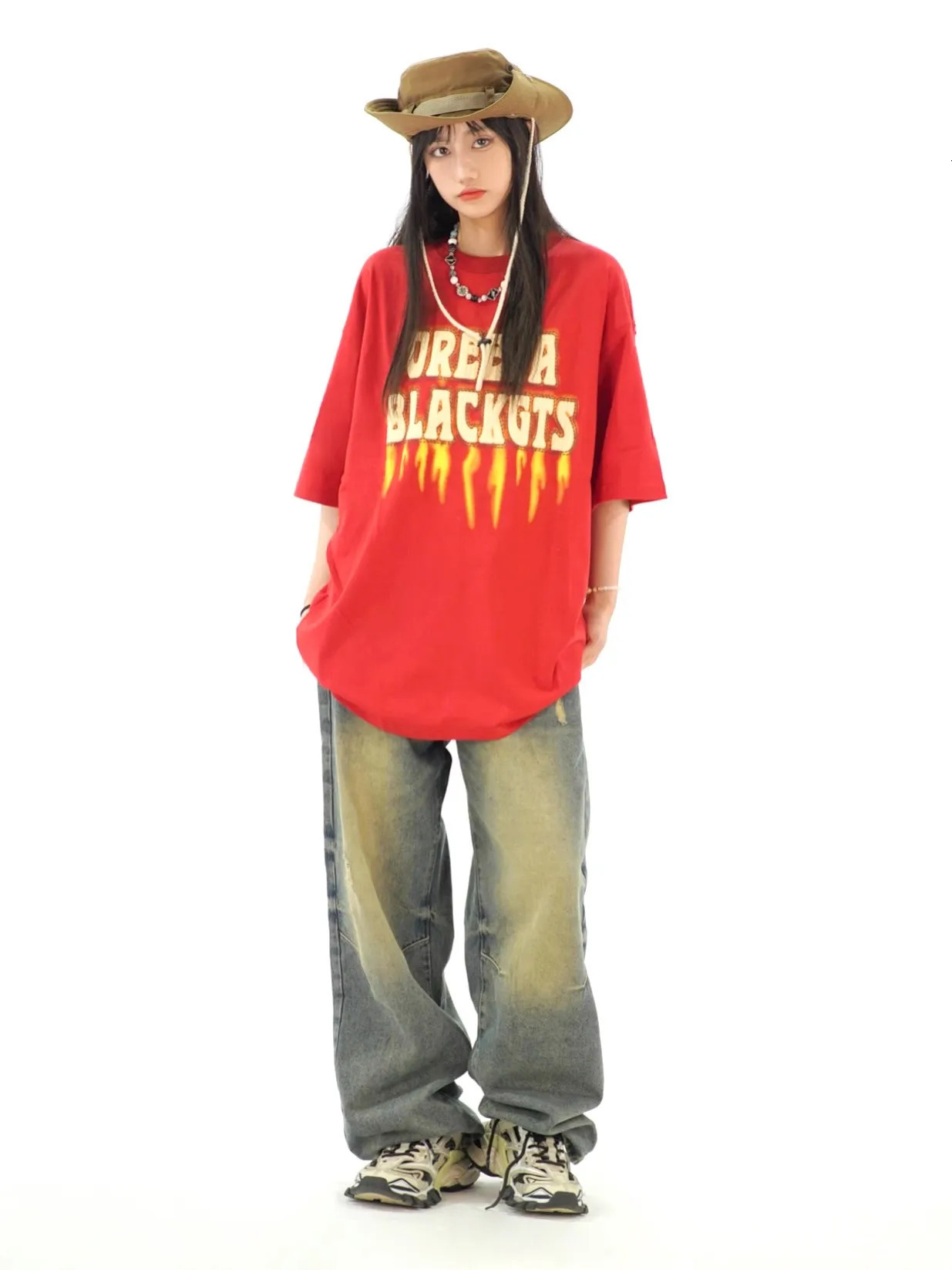 WCFCX STUDIO Y2K Distressed Baggy Jeans Women Vintage 90s Oversize Wide Leg Denim Pants Gyaru Harajuku Jeans 240806