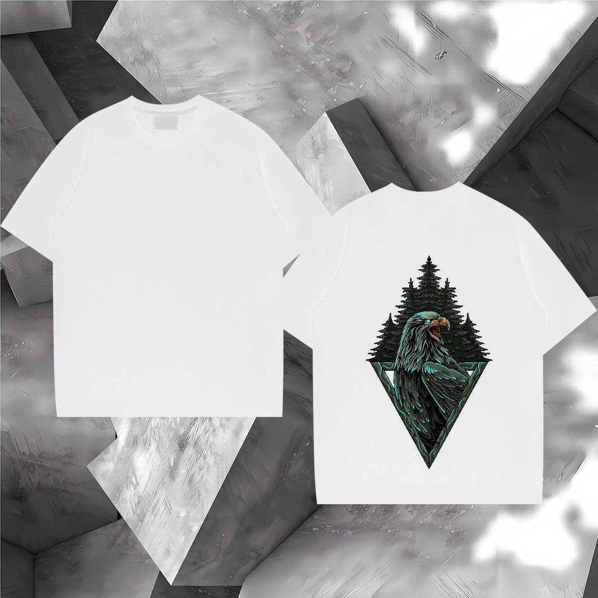 Unisex Men Clothes T-Shirt 230g Pure Cotton eagle Mens T Shirts Outdoor Short Sleeve Soft Asian Size Fashion Designer Tees