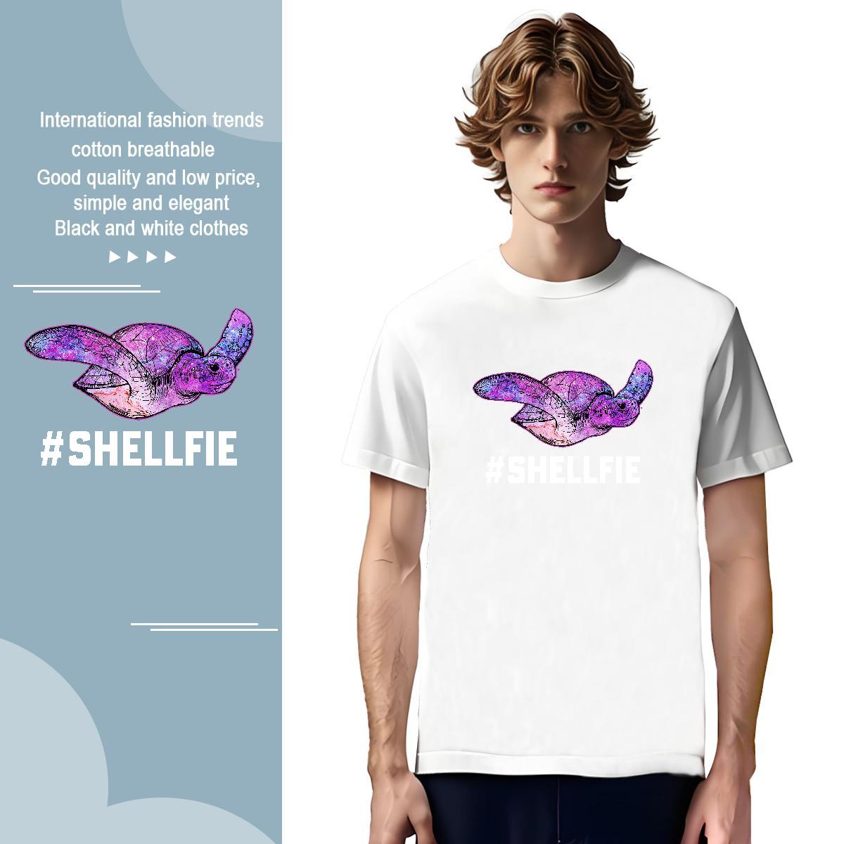 Popular Tshirts 230g Pure Cotton tortoise T-Shirts Street Wear Breathable Short Sleeve Floral Print 2024 Designer Polos