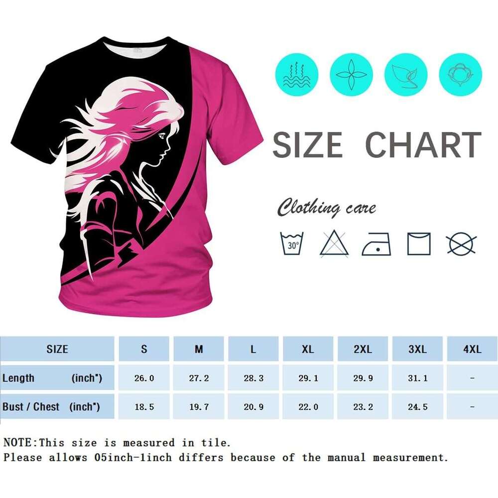 T shirt Mens Pink Biker Girl Motorcycle T-Shirt Cool Cartoon Theme Tee Shirt shirts tshirt graphic tee Casual tops summer clothes Short sleeve