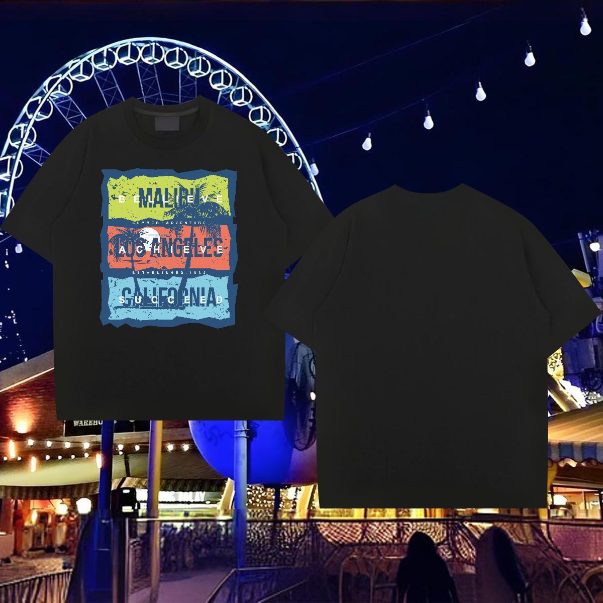 Fashion Design T Shirts Men 100% Cotton 230g tree Anime Printing Street Tops Shirt Crew Neck Soft Men Tops Tees Graphic