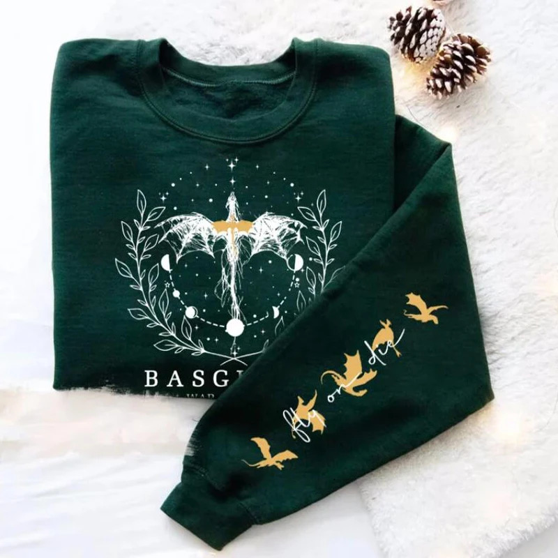 Fourth Wing Sweatshirt Women Pullover Basgiath War College Crewneck Sweatshirts Dragon Rider Streetwear Hoodie Fantasy Reader 240806