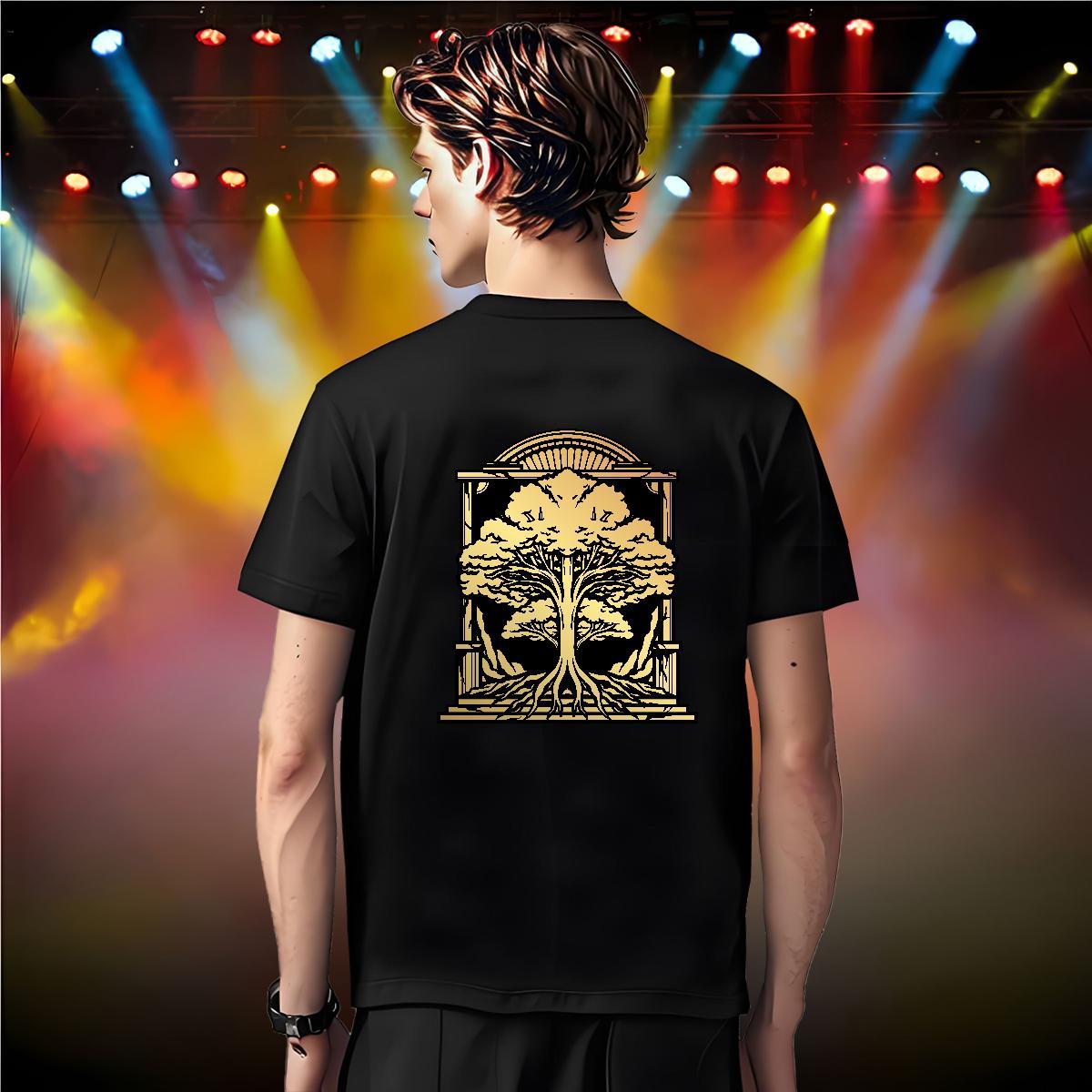 T-Shirts for Men 230g 100% Cotton tree Street Breathable Short Sleeve White Plus Size Men Tops Tees Fashion TOP Quality Tshirts