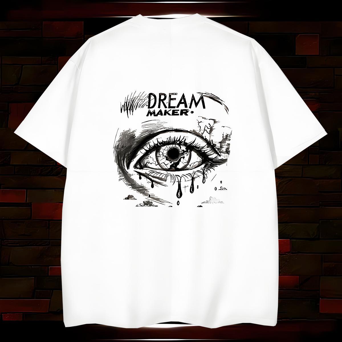 T Shirt For Man 230g Cotton eyes Street O Neck Short Sleeves Customized Print Men Tshirts 2024 Summer Comfortable Tees Shirts