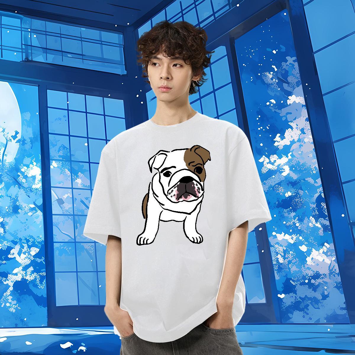 2024 Designer Men T Shirts 230g Cotton Dog Street Tops Tees Breathable High Quality Men Clothes T-Shirt Custom Printed