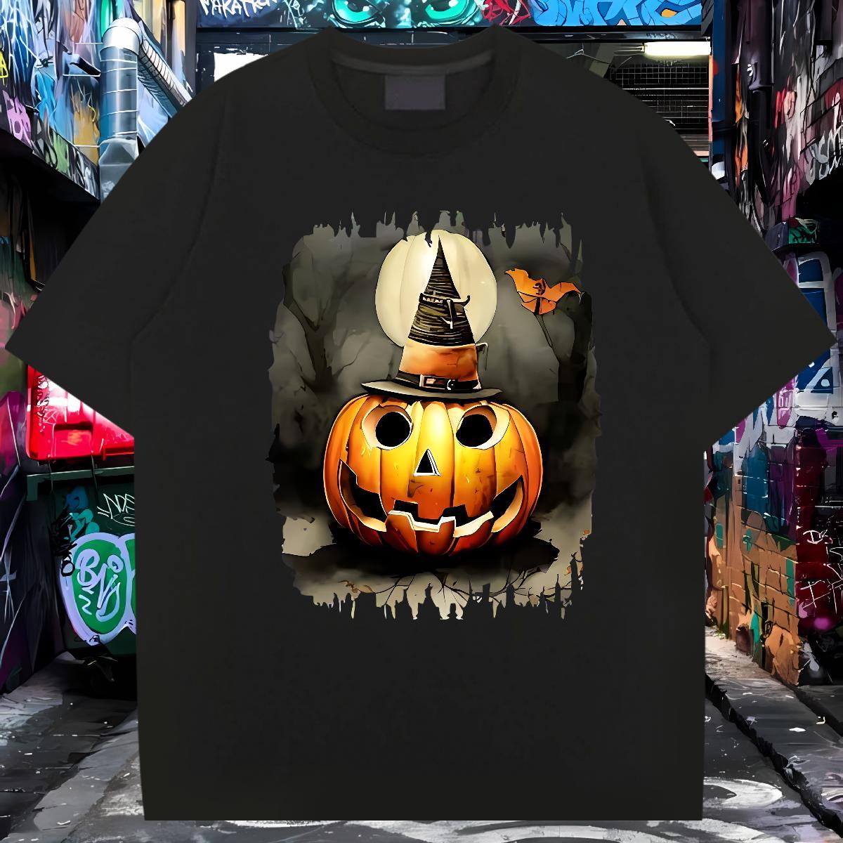 New Designer T shirt 100% Cotton 230g pumpkin Sport Clothings Short Sleeve O-Neck Loose Men Tops Tees Customized Print