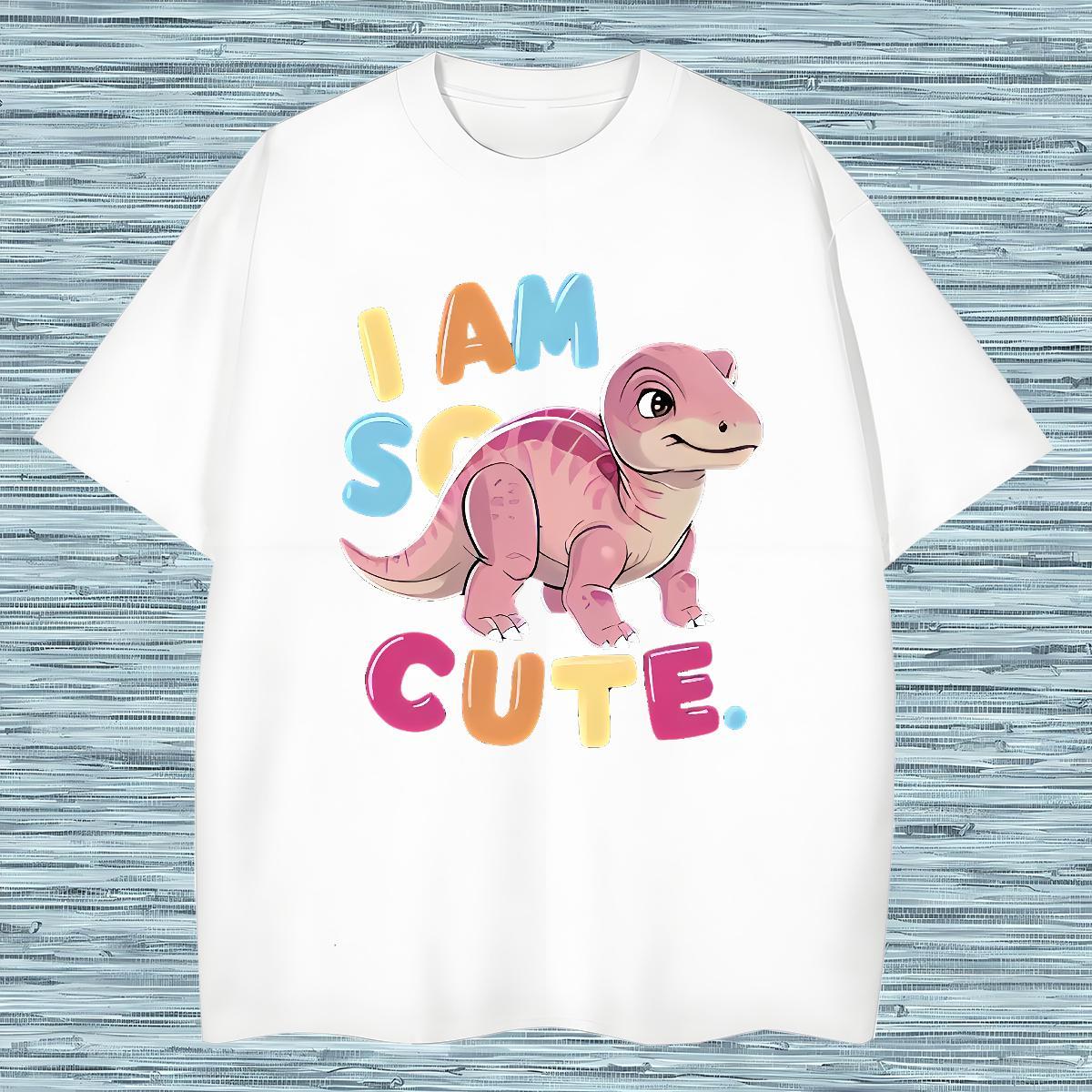 Men T Shirts 230g 100% Cotton dinosaur Outdoor Short Sleeve Soft Plus Size Cartoon Tshirt for Man Woman Fashion Casual Cool Design Top Tees