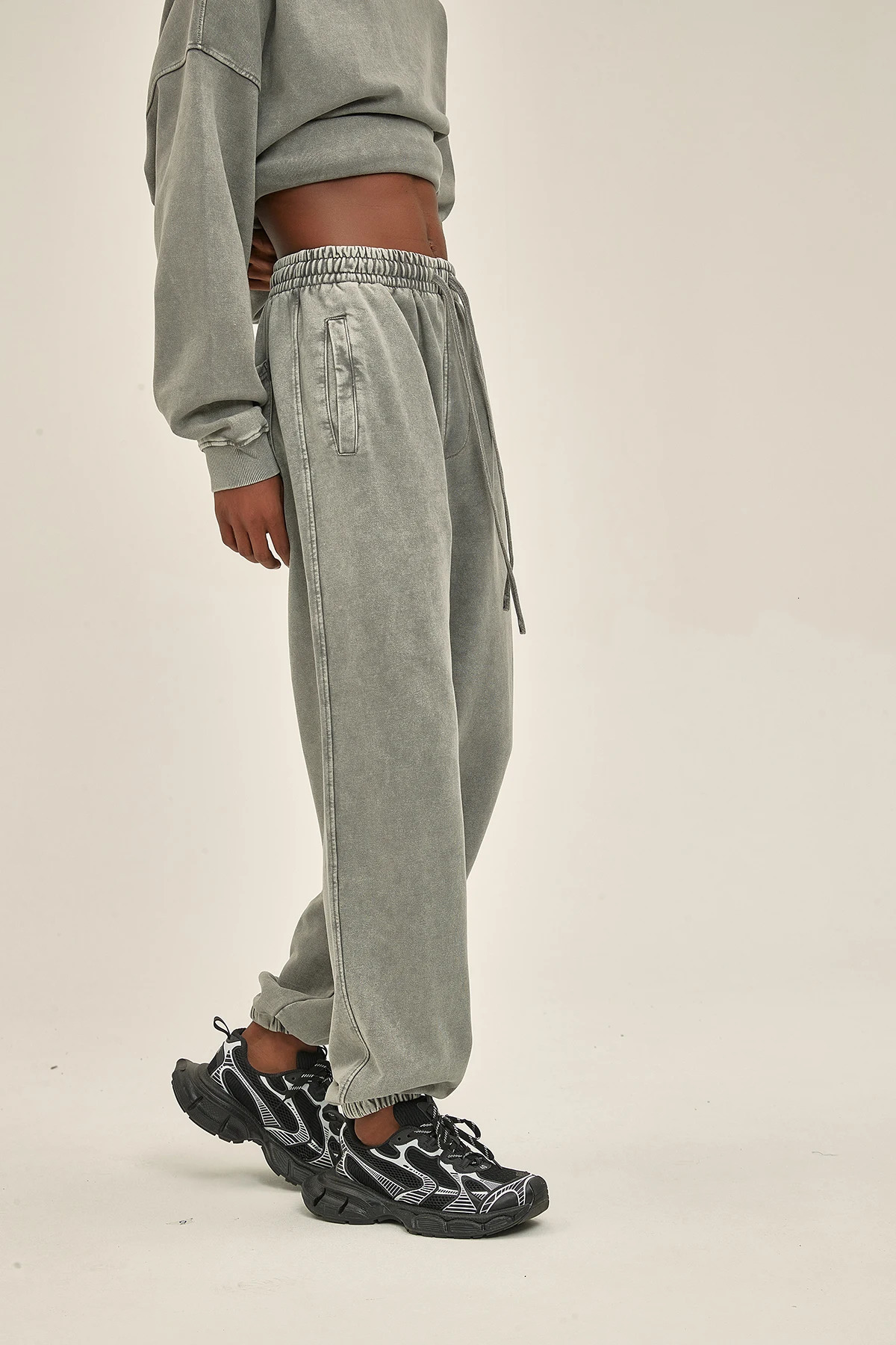 street wax printed loose mens wash sports pants 750G heavyduty DIY customization 240821