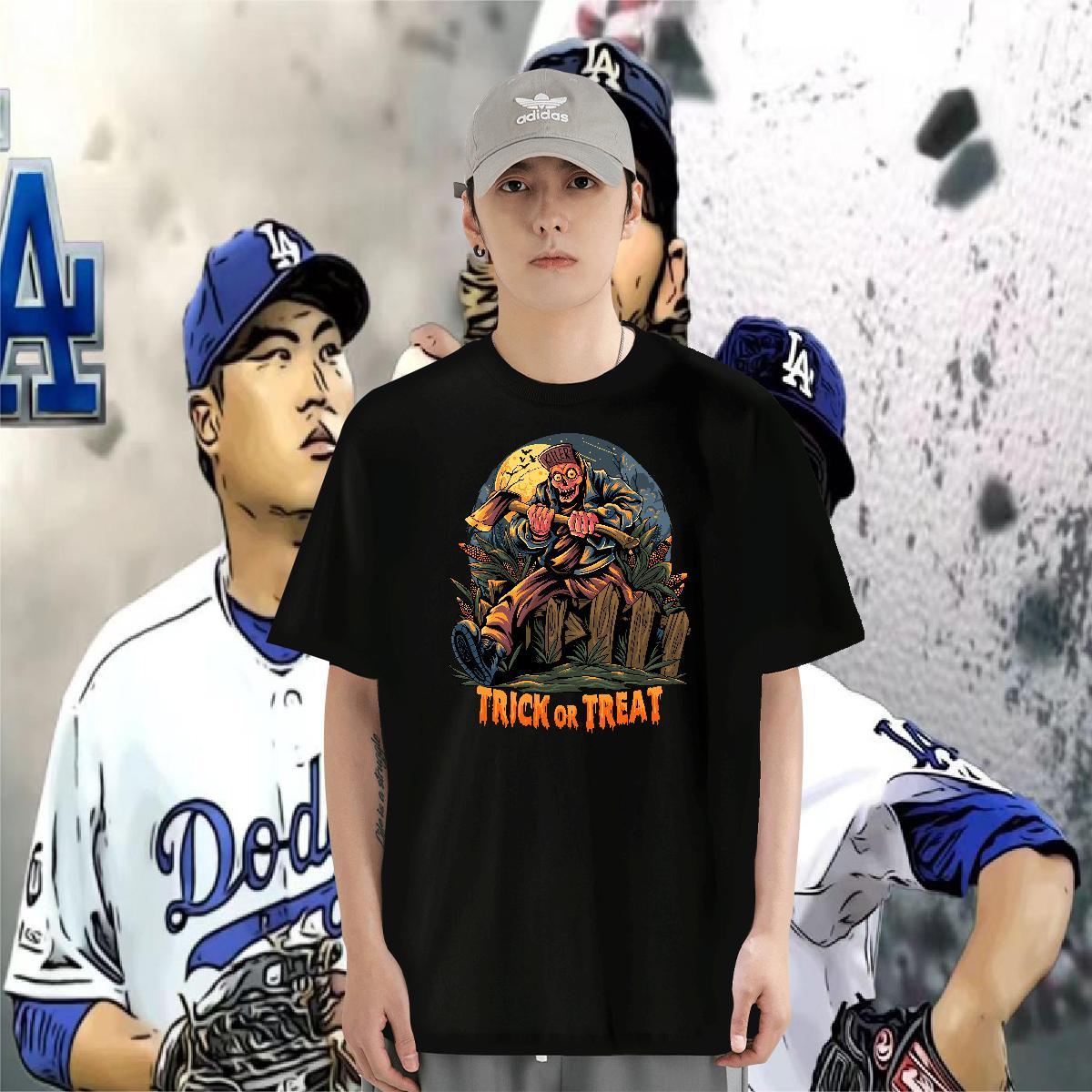 T Shirts Men 100% Cotton 230g monster Home Outdoor O Neck Short Sleeves Custom Print Plus Size Men Tees Fashion New Loose Wear