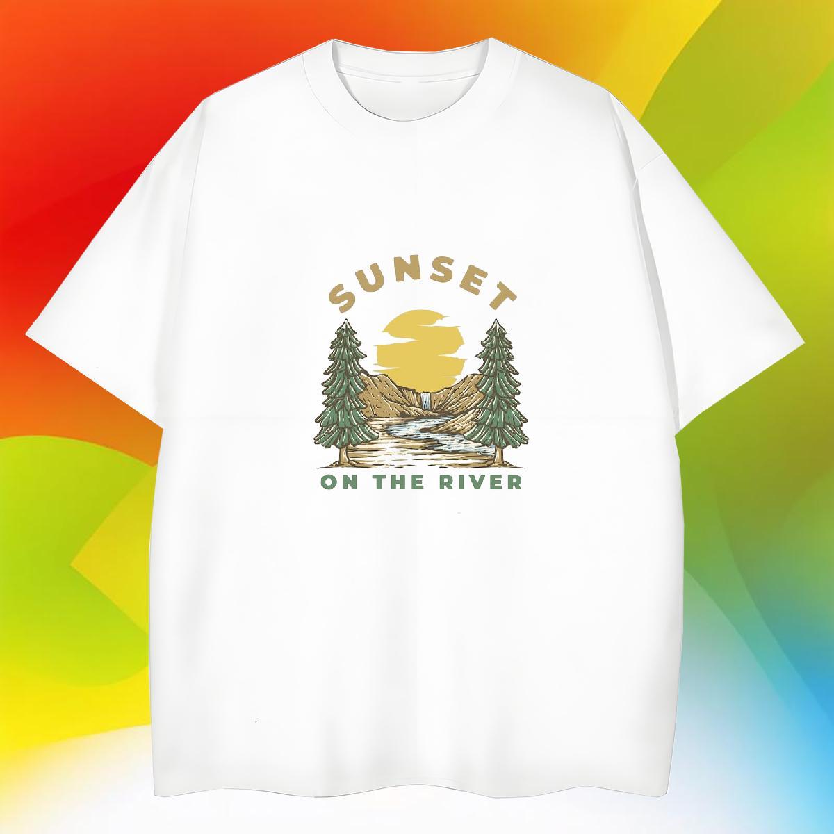 Free Shipping Tshirts 230g Cotton Street Wear mountains Custom Printed Breathable Crew Neck New T Shirt For Man Top Tees