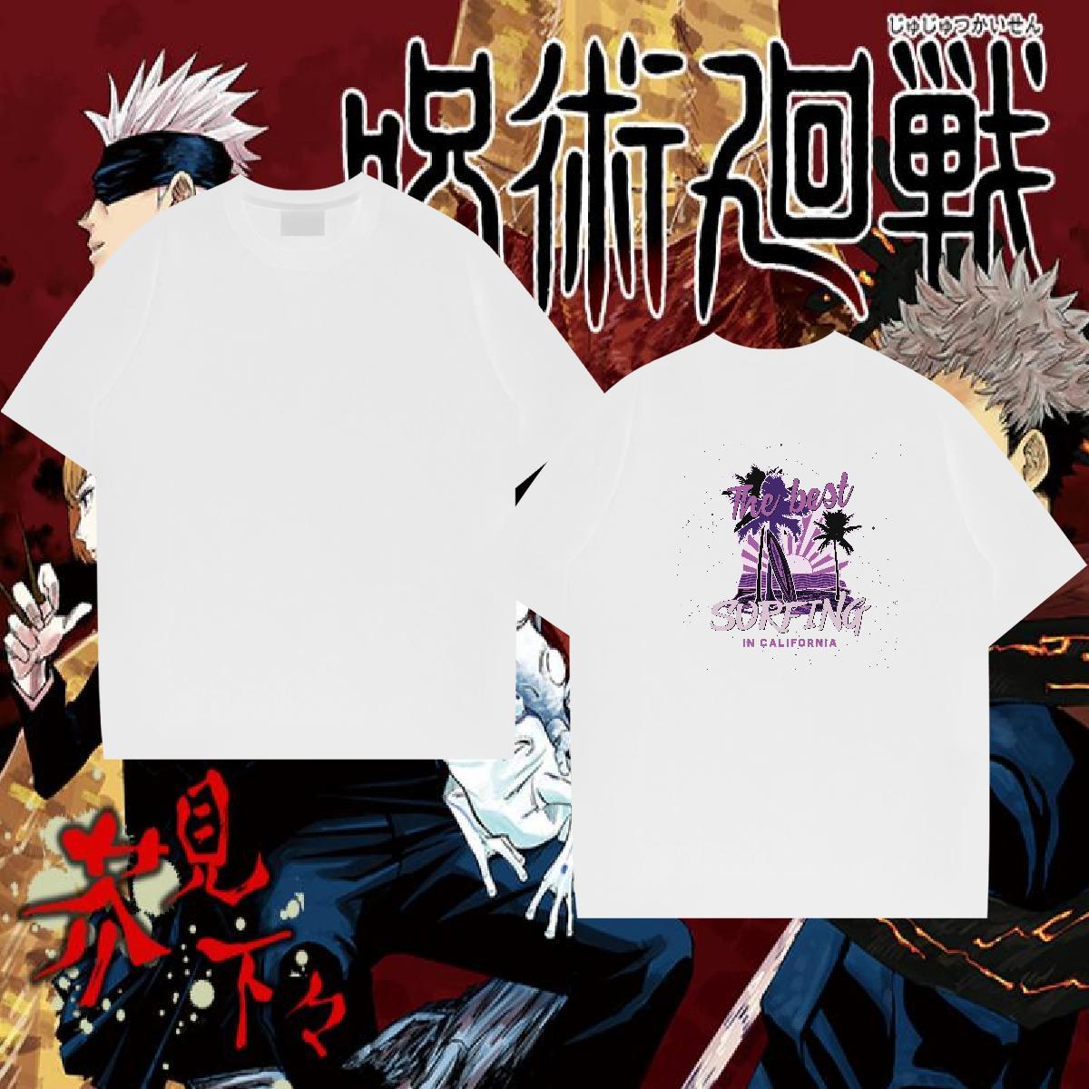 Designer Fashion T-Shirts for Men 230g 100% Cotton tree Anime Printing Street Top Tees Breathable Crew Neck Loose Mens Tshirts Oversized 4XL