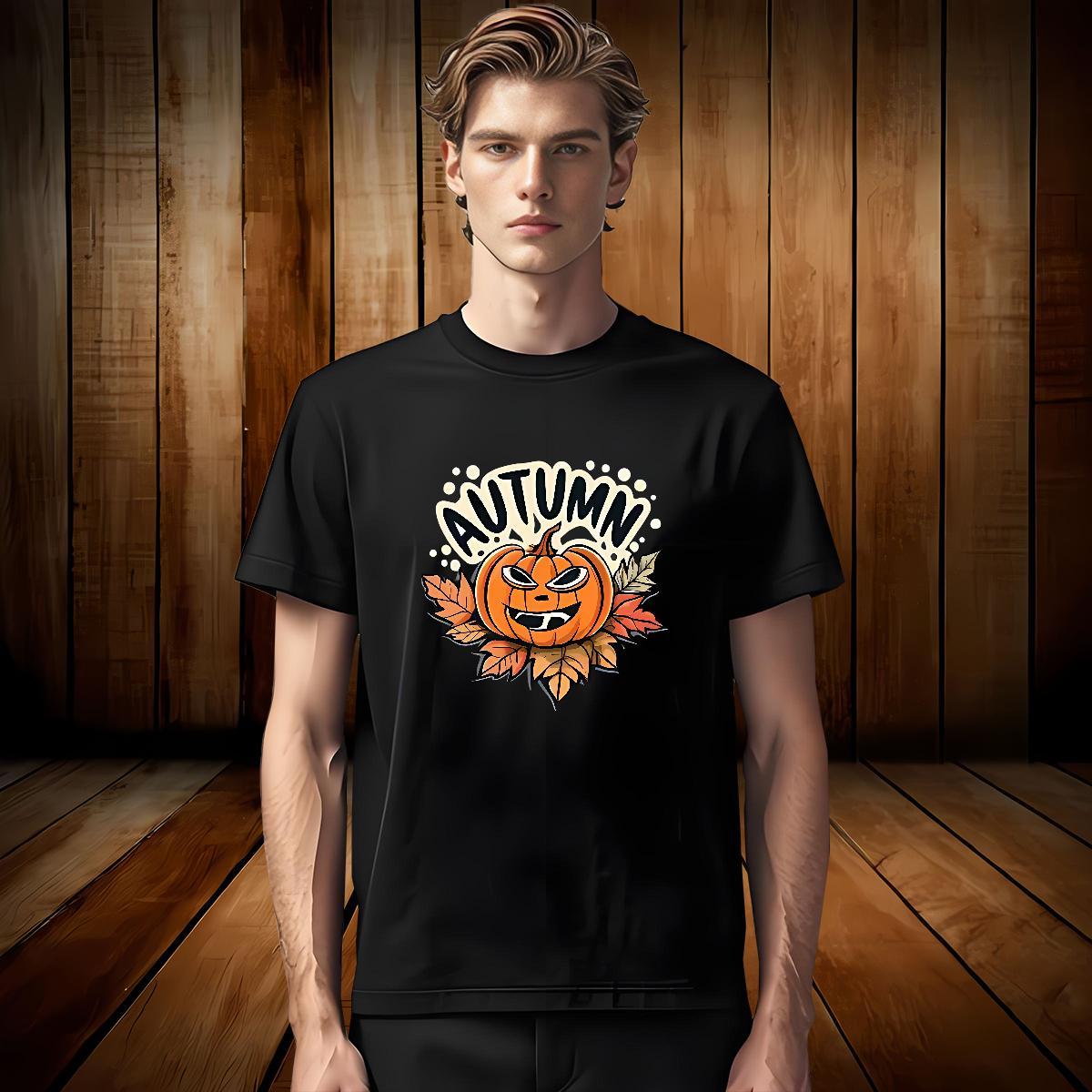 New Designer T Shirt For Man 230g Pure Cotton halloween High Street Hip Hop Tees Breathable Short Sleeve Brand Mens Tshirts Black White