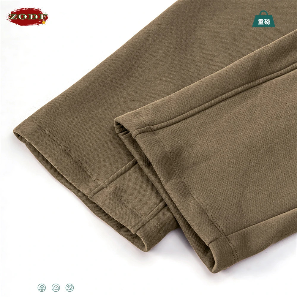 ZODF Autumn Winter 345sm Fleece Straight Pants For Men Unisex Loose Comfortable Sport Solid Trousers Bottoms HY0864 240806
