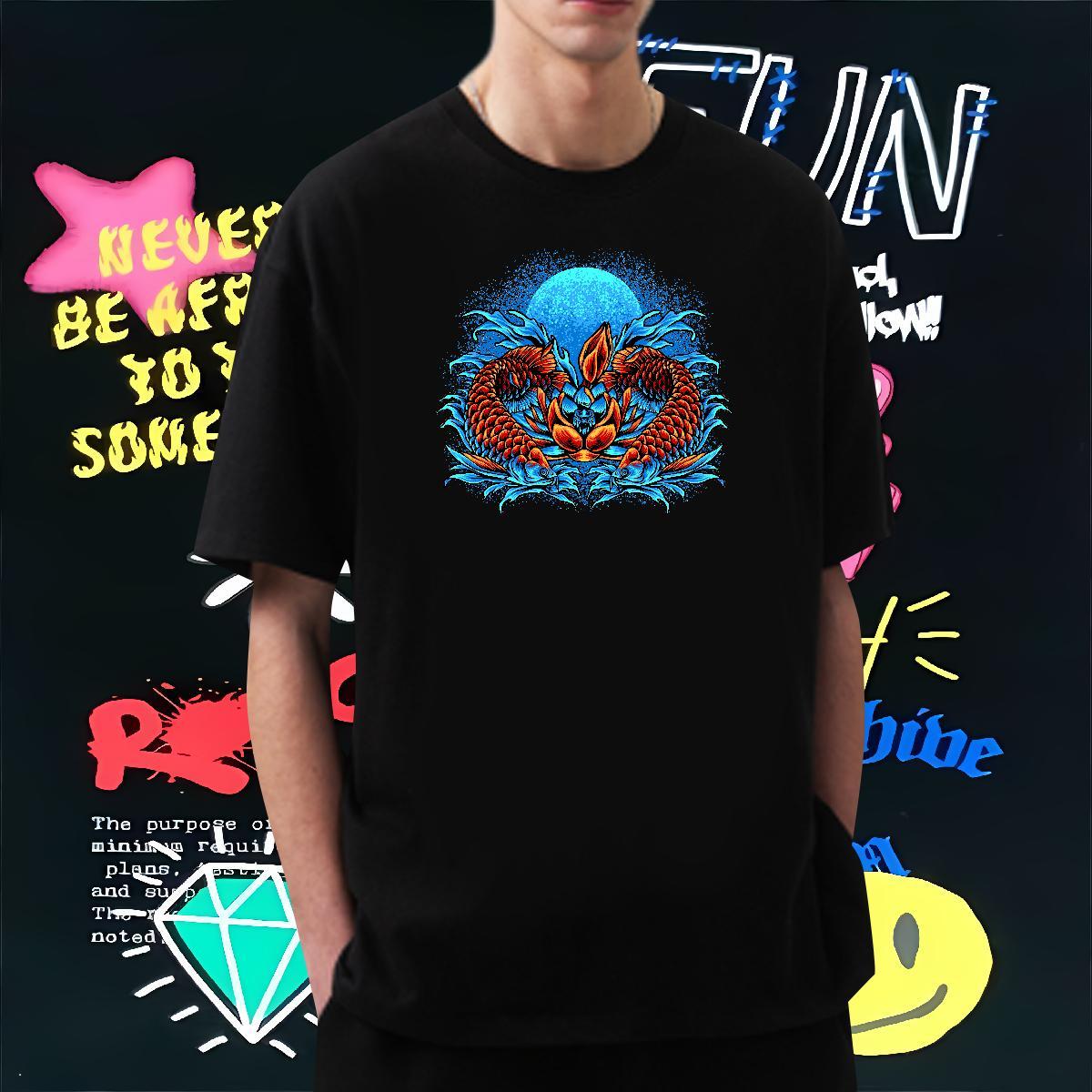 Customized Man T Shirts 100% Cotton 230g Beach Tops Shirt Breathable Crew Neck Free Shipping Tshirts Cartoon Print