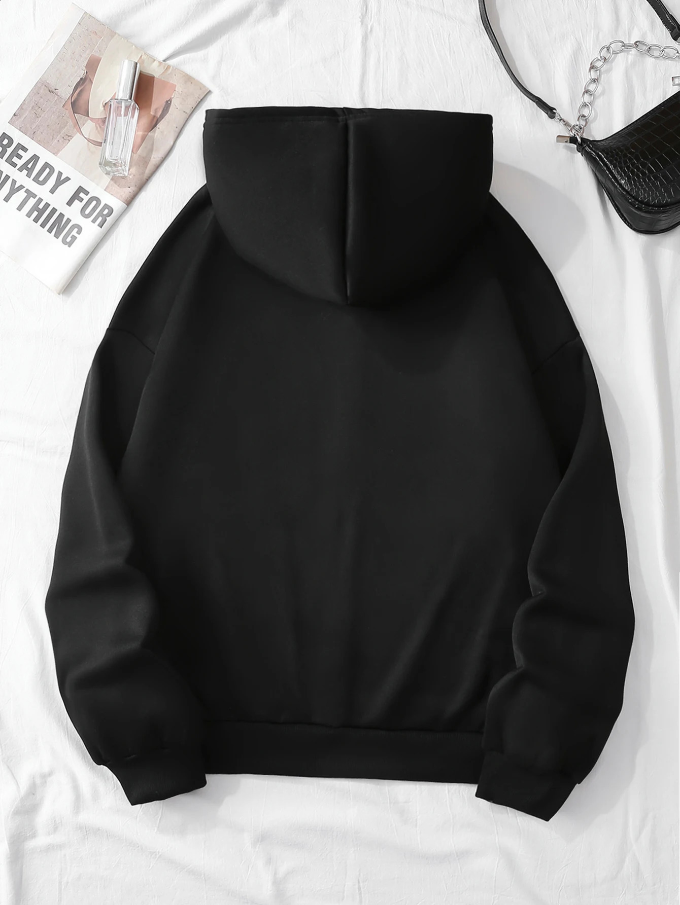 Autumn Winter Loose Women Hoodies Gothic Harajuku Y2k Clothes Butterfly Be Yourself Print Zip Up Thermal Cardigan Coat 240805