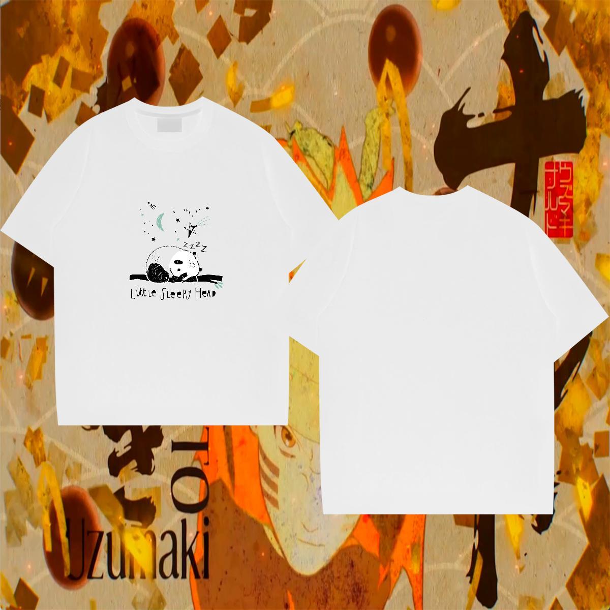 Loose Couples T Shirts 230g Pure Cotton Anime Printing Street letter Black White Round Neck Short Sleeve Fashion New T shirt Tops