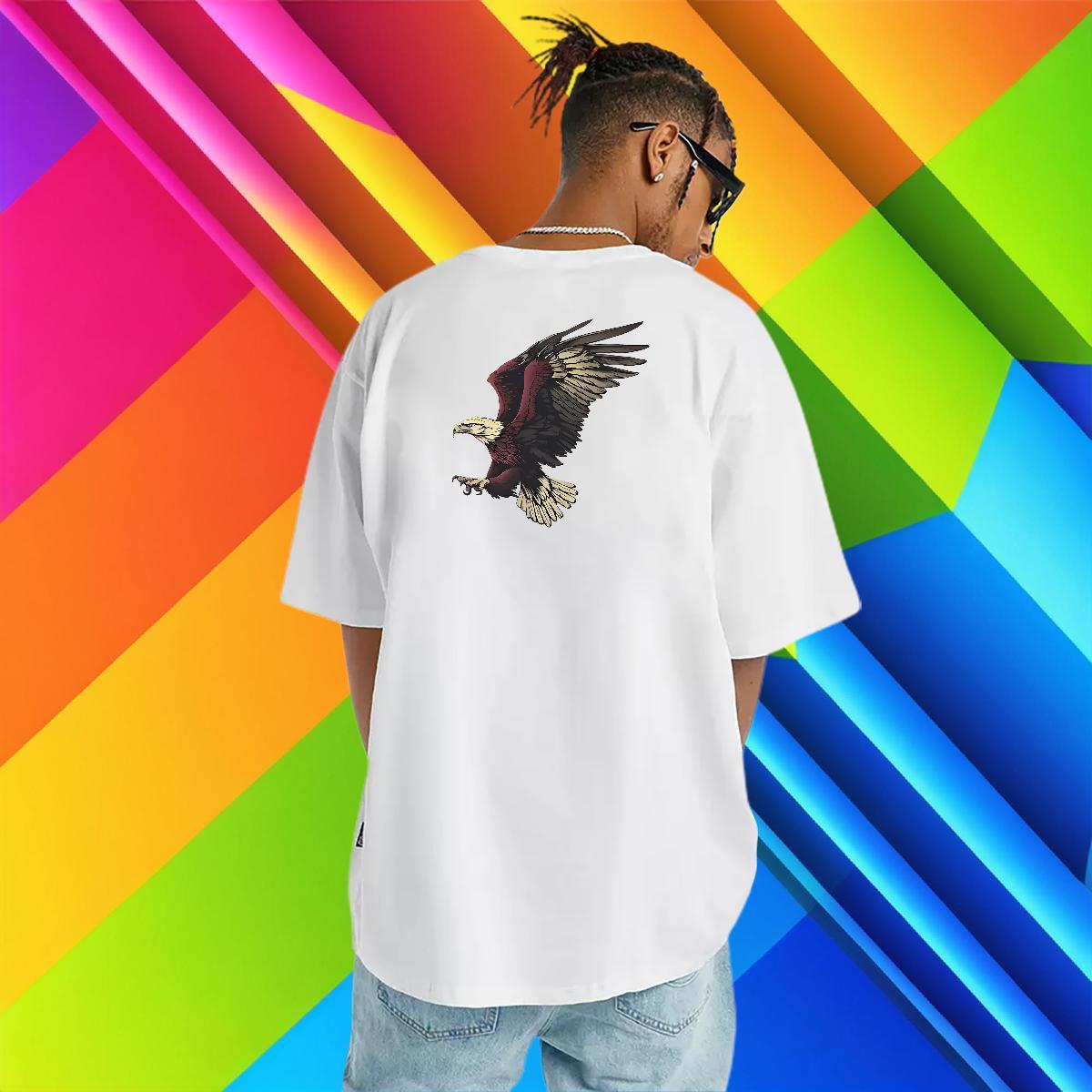 Fashion Design T shirt 230g Cotton eagle Casual Polos Crew Neck Breathable Loose Fit Men Clothes T-Shirt Black Oversized