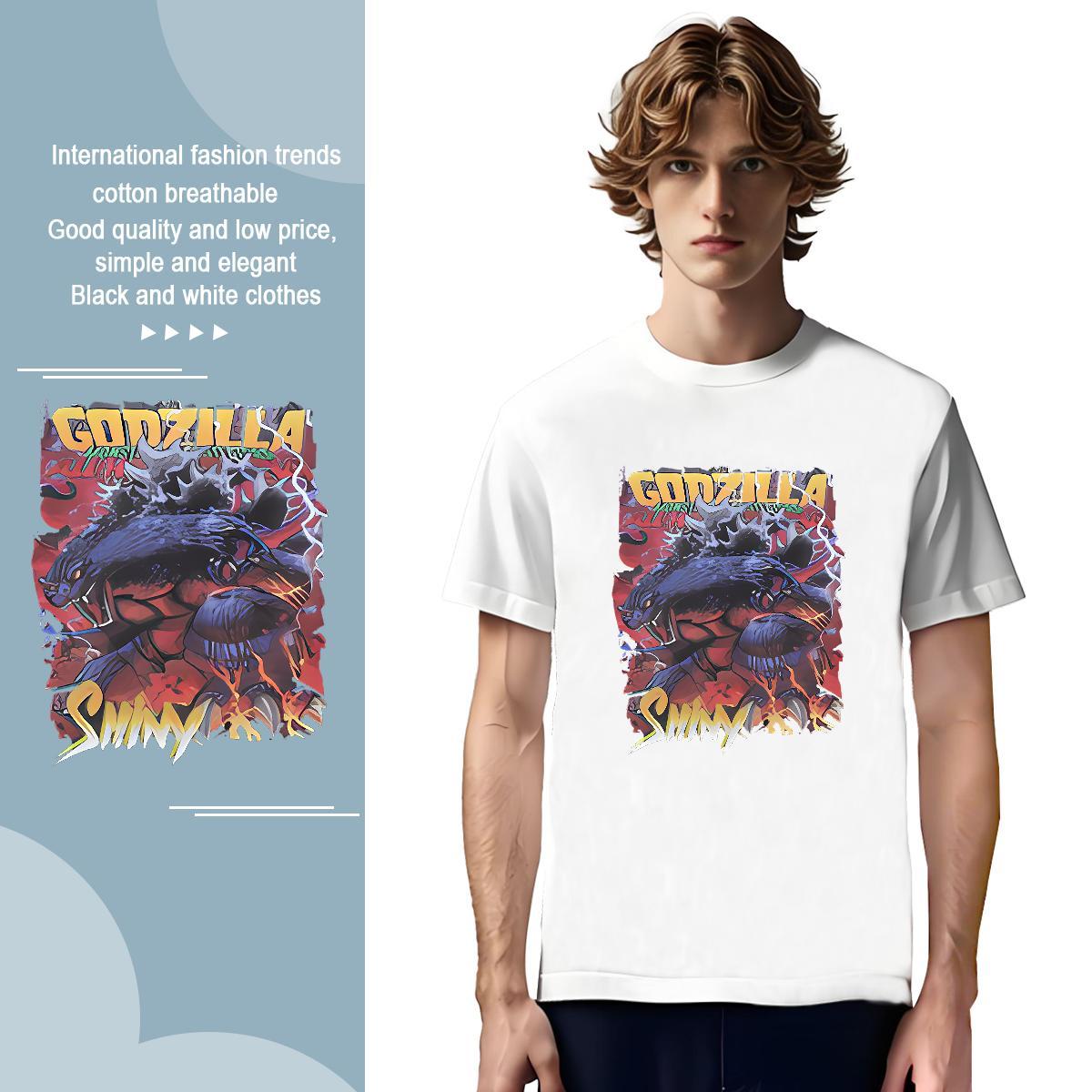 Mens T Shirts 100% Cotton 230g leopard Spring Summer Breathable Short Sleeve DIY Men Clothes T-Shirt Fashion High Quality Clothings