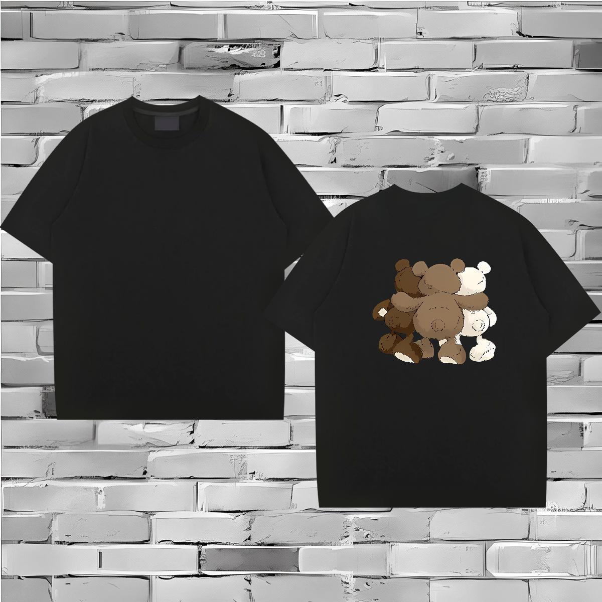 Fashion Designer T-Shirts 230g Cotton bear Street Wear Tops Tees Breathable Short Sleeve Wholesale Men Clothes T-Shirt Plus Size Custom