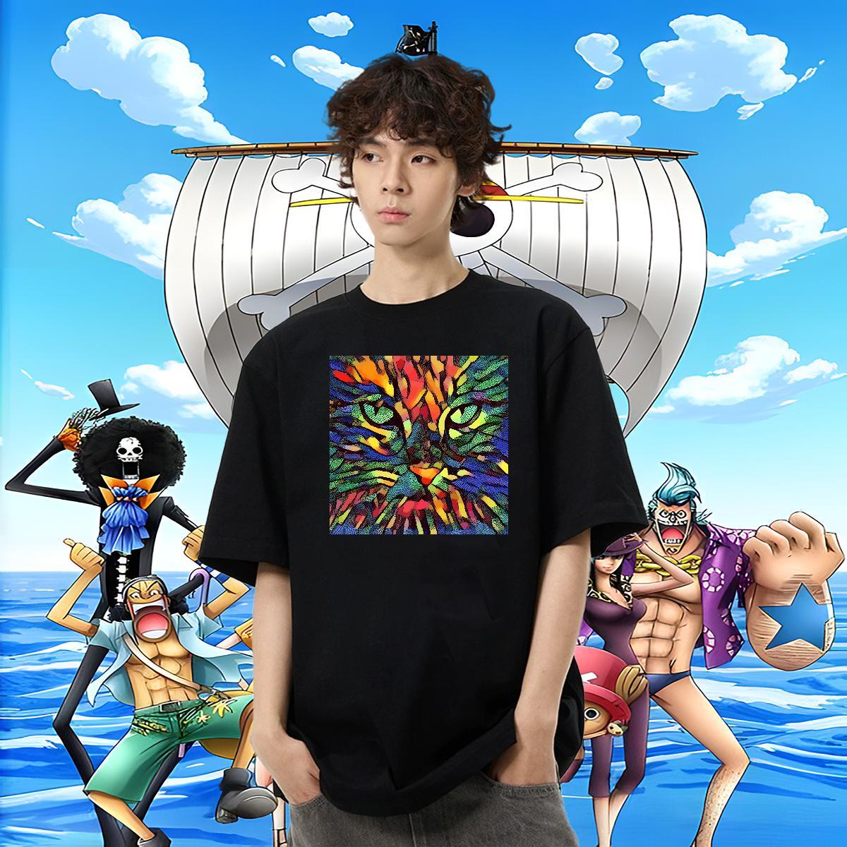 TOP Quality Tshirts 230g Cotton Street Casual cat Plus Size Custom Crew Neck Fashion Casual Mens T Shirts Tops Tees