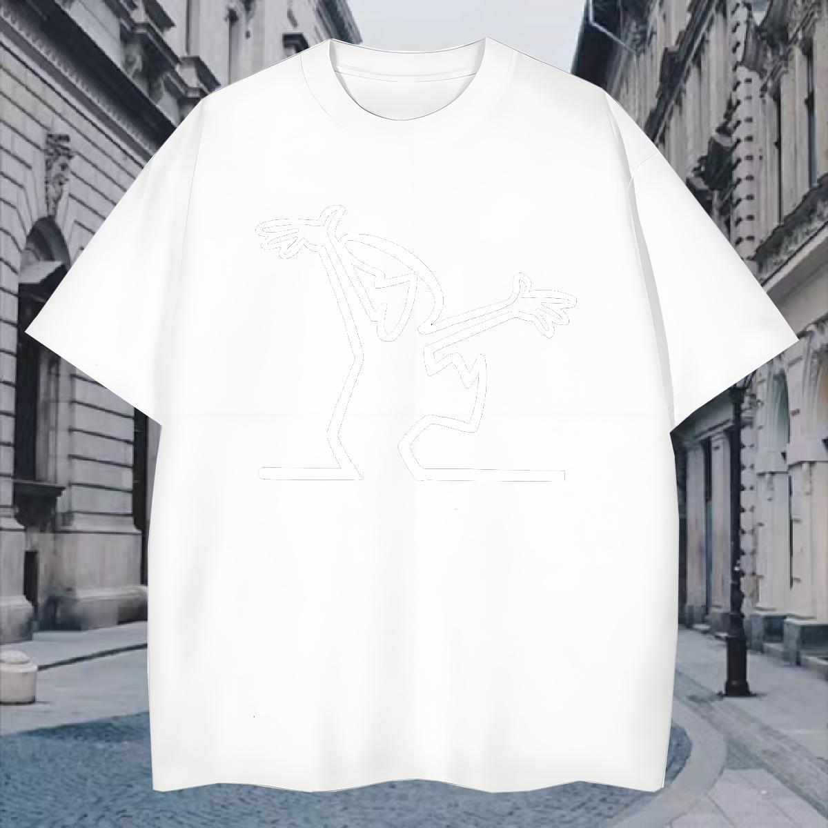 T shirt 230g Cotton Lines Outdoor Breathable Crew Neck DIY Logo Oversized Men Clothes T-Shirt Fashion Designer Free Shipping Tees