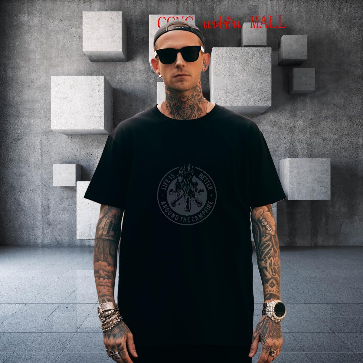 Unisex Men Tshirts 230g Cotton Beach letter Plus Size Cartoon Breathable Crew Neck Customized Men T Shirts Tops Shirt