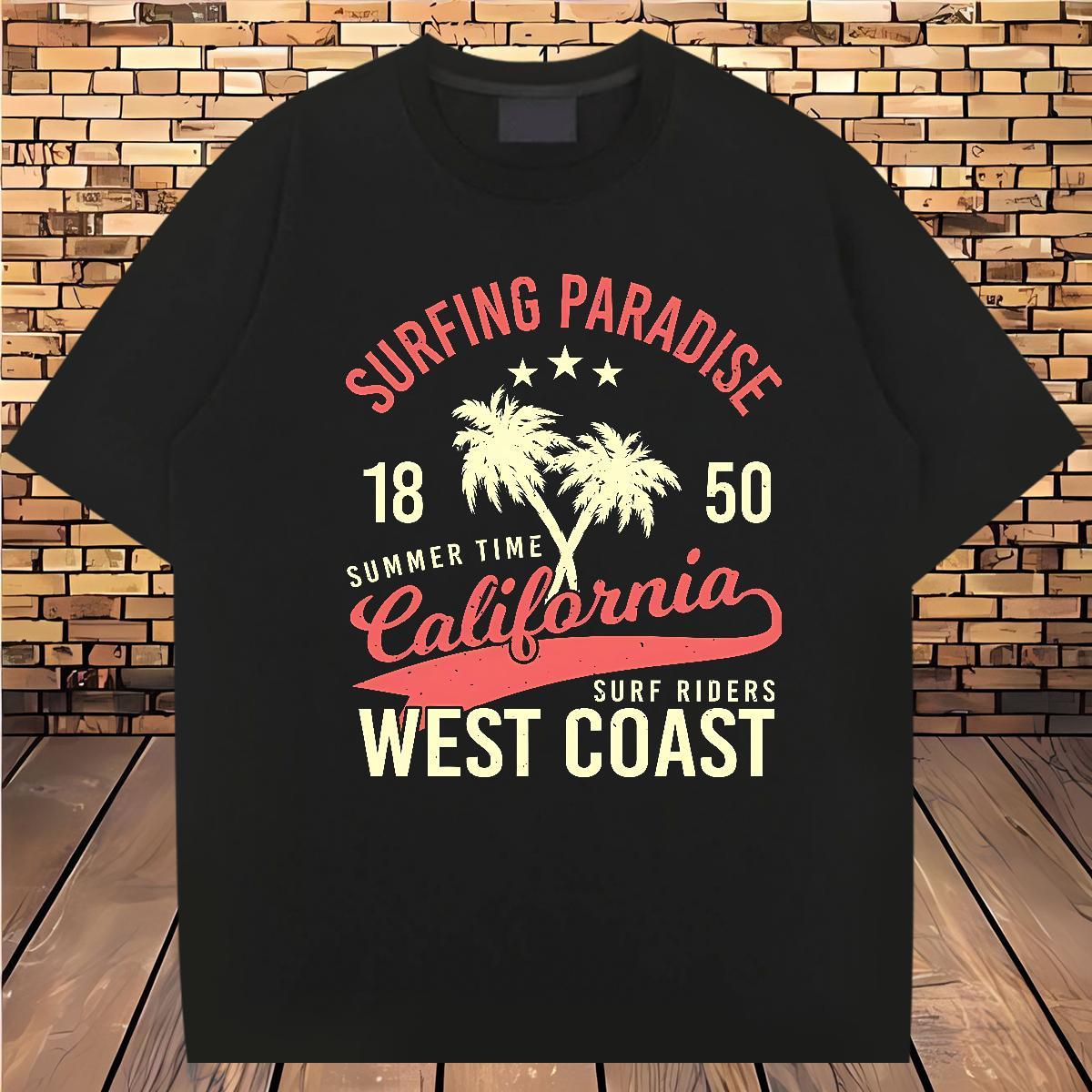 2024 Designer T Shirt For Man tree Tops 230g Pure Cotton Hip Hop Street Comfortable DIY Printed Short Sleeve Soft Men Clothes T-Shirt