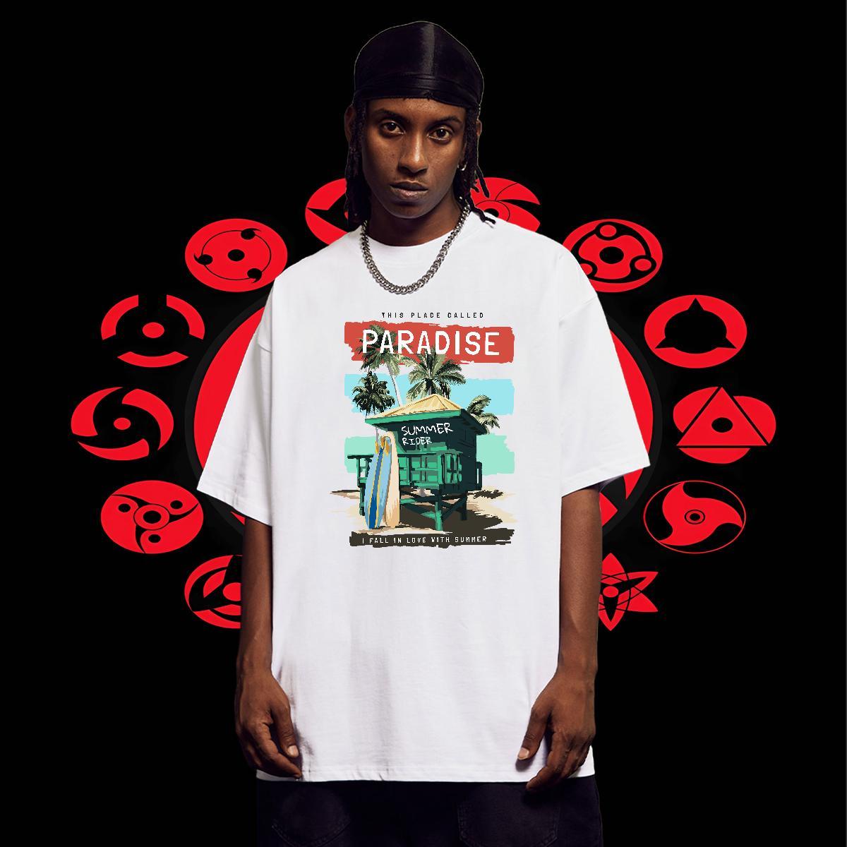 Comfortable Mens Tshirts 230g Cotton Spring Summer letter Black Oversized Breathable Short Sleeve New Men T Shirts Tops